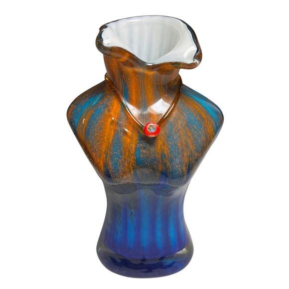 Murano Style Torso Vase Glass Bust Sculpture Millefiori Pendant 10